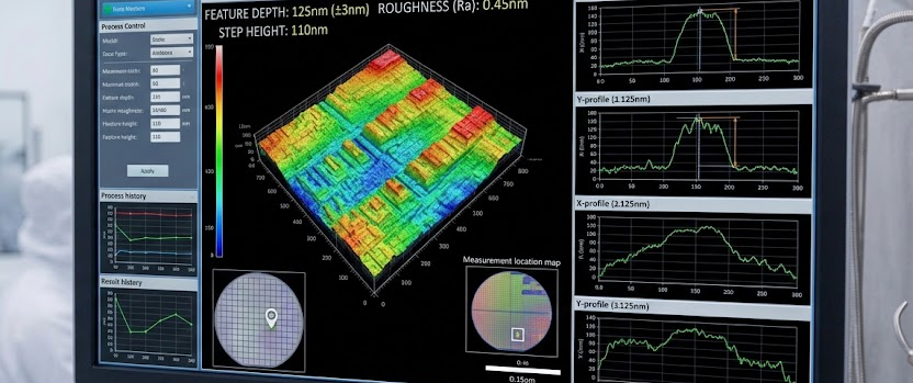 Image dipicting the results of a wafer feature profile test.